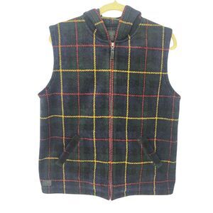 Vintage Ralph Lauren Plaid Fleece Hooded  Vest Original Ski Outfitters Women's L